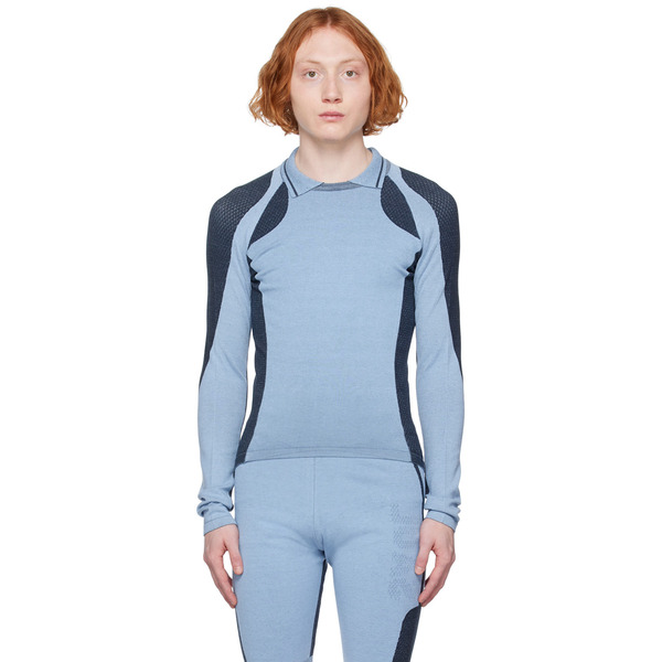  Saul Nash Blue Drop Stitch Polo 