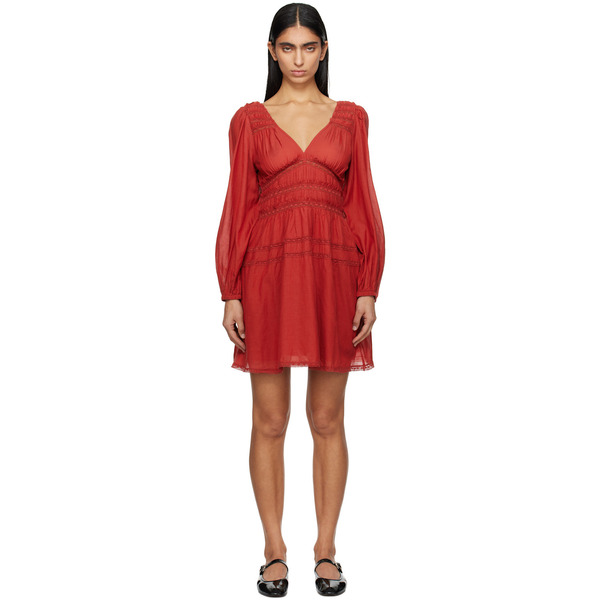  Sea Ny Red Nomi Solid Tunic Minidress 