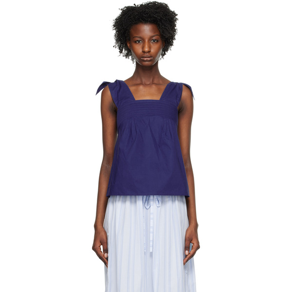  See By Chloé Blue Bow Tank Top 