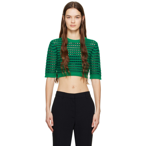 See By Chloé Green Cropped T-shirt 