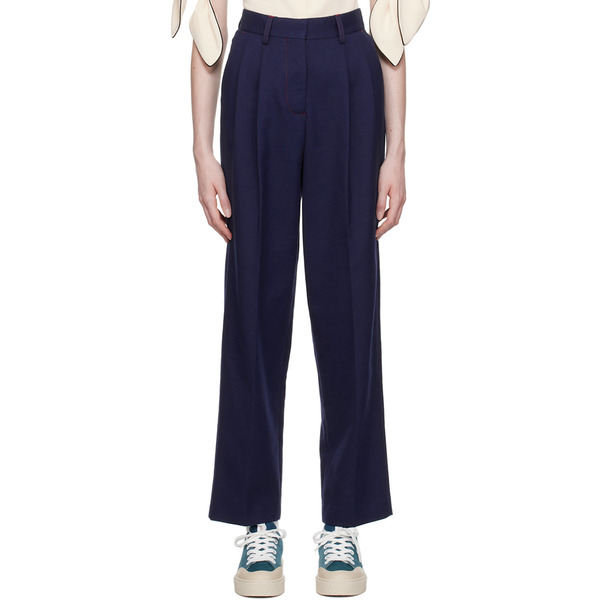  See By Chloé Navy Wide-leg Trousers 