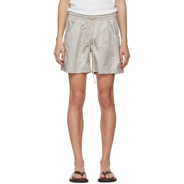  Serapis Gray Embroidered Logo Swim Shorts 