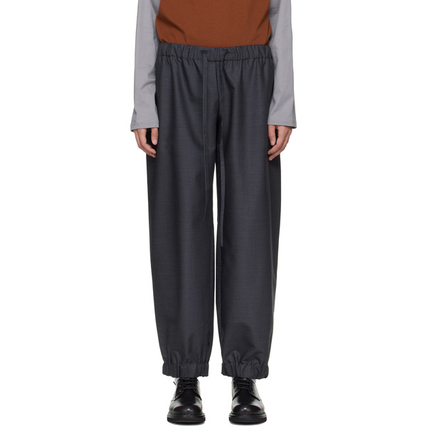  Serapis Gray Wool Draped Lounge Pants 