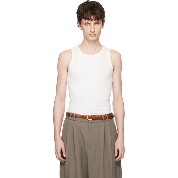  Seventh White Base Rib Tank Top 