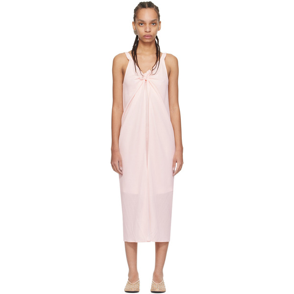  Shang Xia Pink Layered Midi Dress 