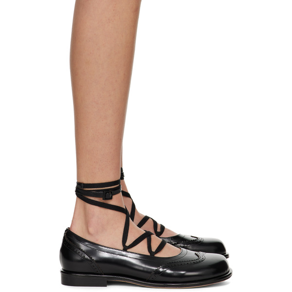  Shushu/tong Black Lace-up Flat Brogues 
