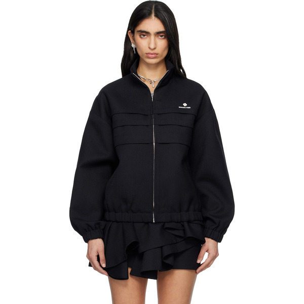  Shushu/tong Navy Tucked Seam Oversized Track Jacket 