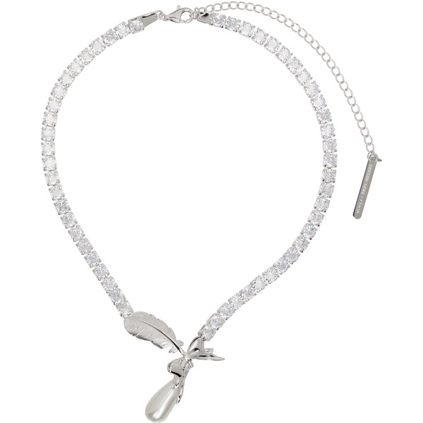  Shushu/tong Yvmin Edition Teardrop Zircon Feather Necklace 