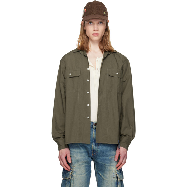  Silas Khaki Dry Cotton Safari Shirt 
