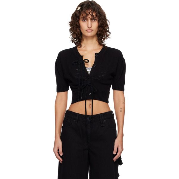  Simone Rocha Black Cropped Cashmere Cardigan 