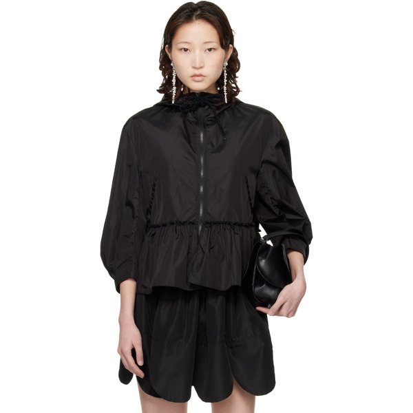  Simone Rocha Black Ruffle Frill Peplum Jacket 