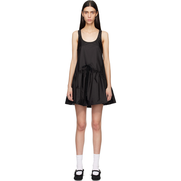  Simone Rocha Black Tapered Back Peplum Minidress 