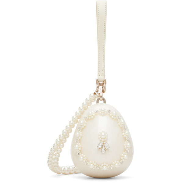  Simone Rocha Off-white Embellished Pearl Egg Bag 