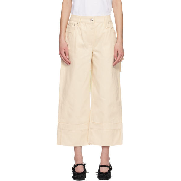  Simone Rocha Off-white Straight Leg Bow Loop Jeans 