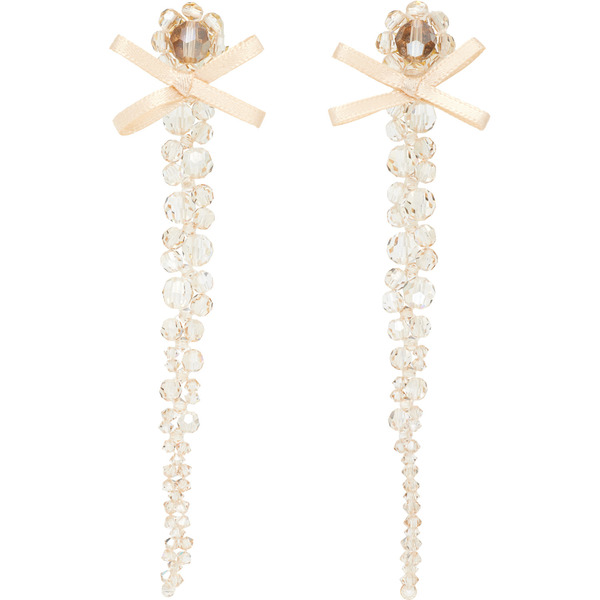  Simone Rocha Petite Bow Drip Crystal Earrings 