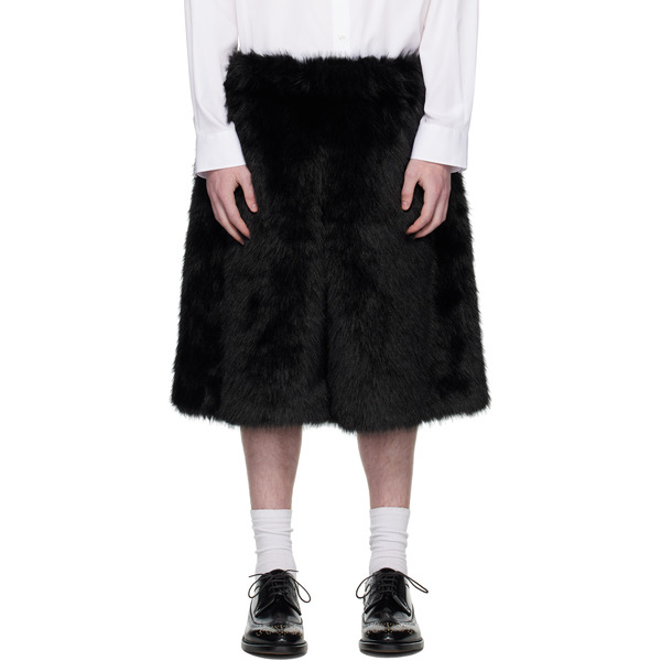  Simone Rocha Ssense Exclusive Black Faux-fur Shorts 