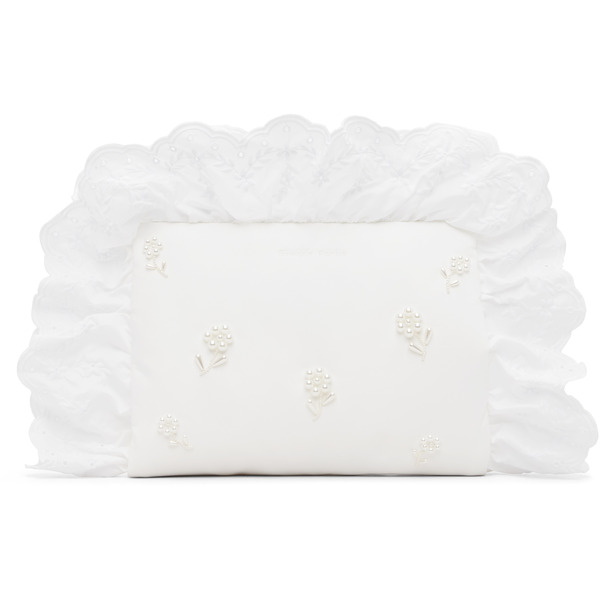  Simone Rocha White Embellished Pillowcase Clutch 