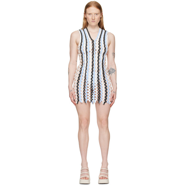  Sinéad O’dwyer Blue Squiggle Minidress 
