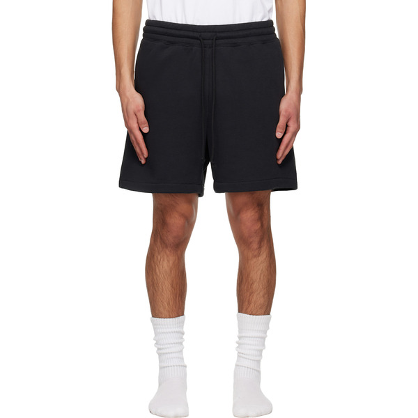  Skims Black Cotton Fleece Relaxed Shorts 