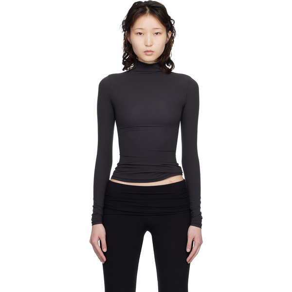  Skims Black Fits Everybody Turtleneck Top 