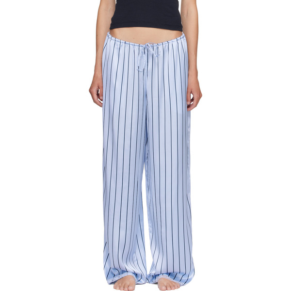  Skims Blue Woven Shine Lace Lounge Pants 