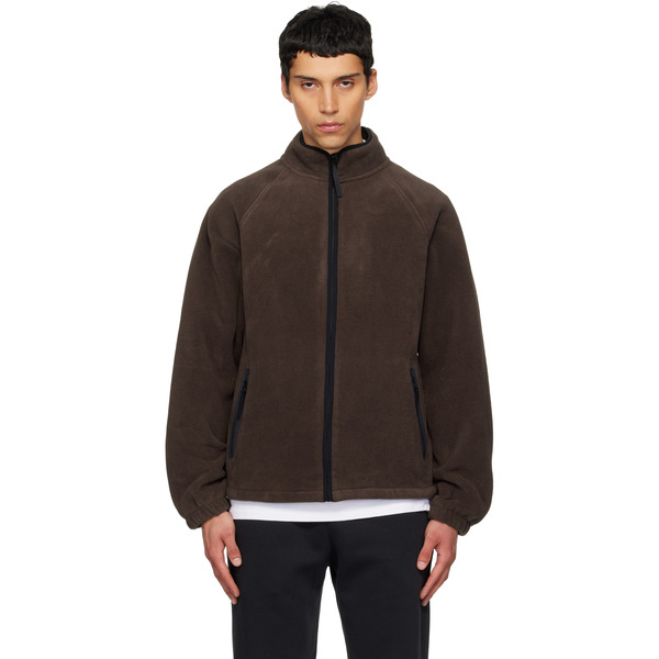  Skims Brown Arctic Fleece Relaxed Zip Up Jacket 