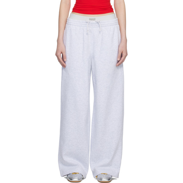  Skims Gray Cotton Fleece Oversized Double Waist Sweatpants 