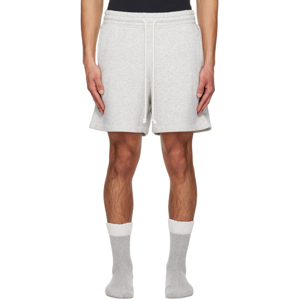  Skims Gray Cotton Fleece Relaxed Shorts 