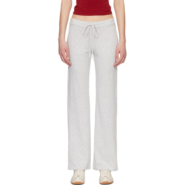  Skims Gray Cotton Jersey Straight Leg Lounge Pants 