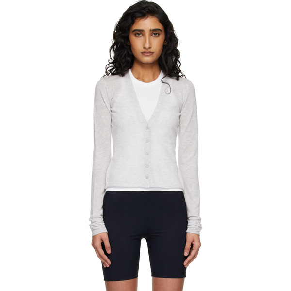  Skims Gray Featherweight Cashmere Cardigan 