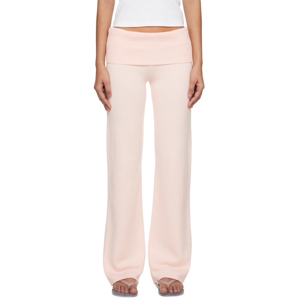 Skims Pink 'sweater Knits' Foldover Lounge Pants 