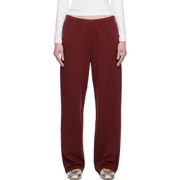  Skims Red Cotton Fleece Classic Straight Leg Sweatpants 