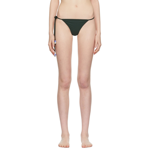  Softandwet Ssense Exclusive Green Beaded Thong Bikini Bottoms 