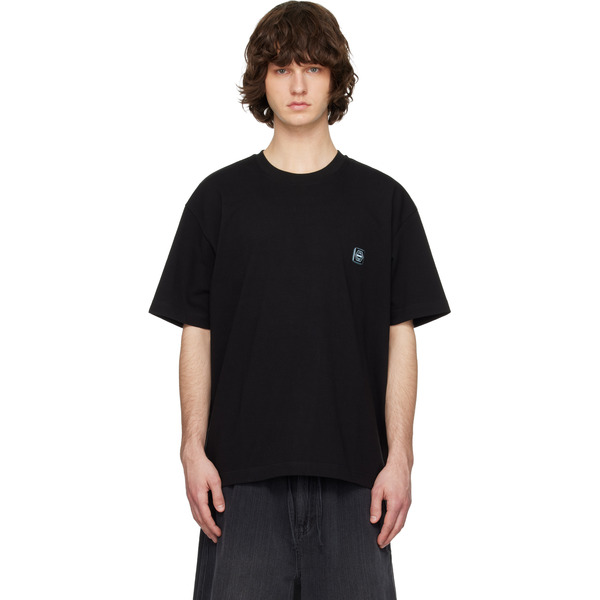  Solid Homme Black Butterfly Graphic Short-sleeve T-shirt 