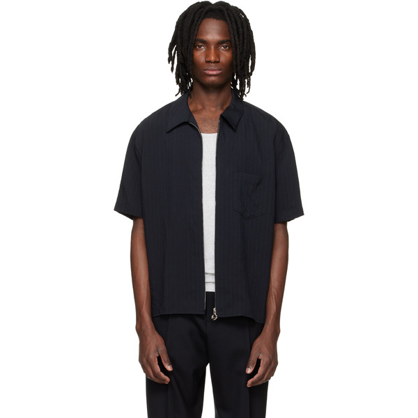  Solid Homme Black Zip Shirt 