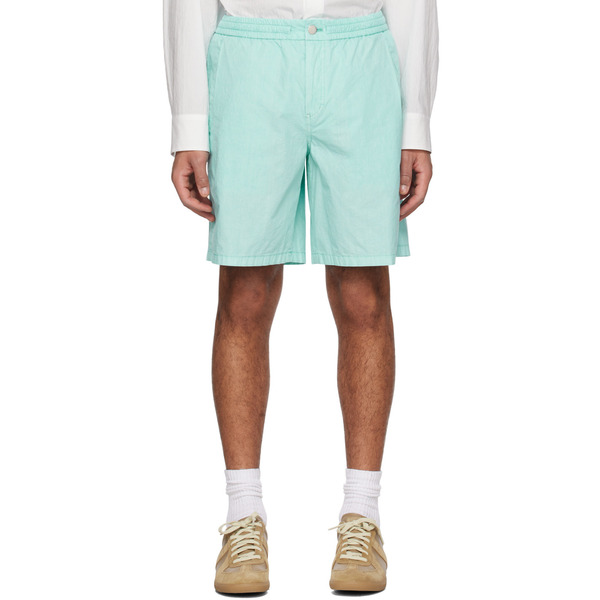 Solid Homme Blue Pleated Shorts 