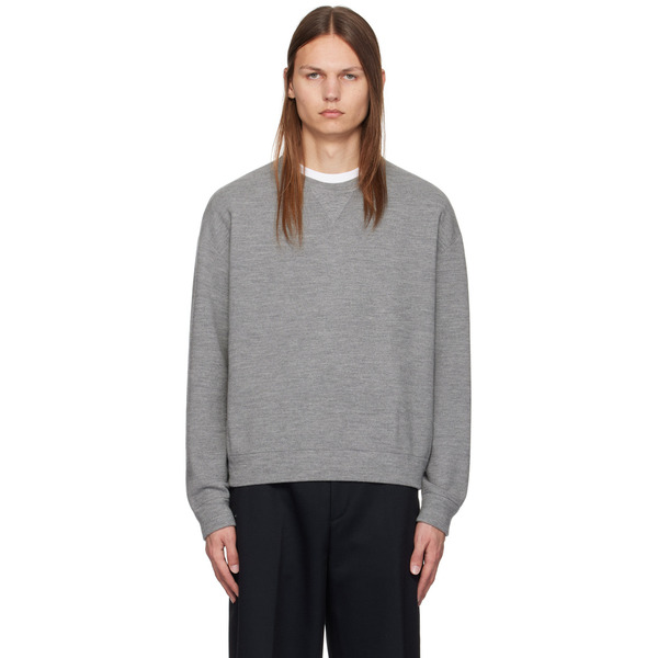  Solid Homme Gray Crewneck Sweater 