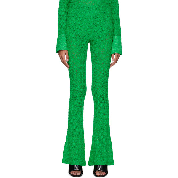  Song For The Mute Green Slim Flared Trousers 