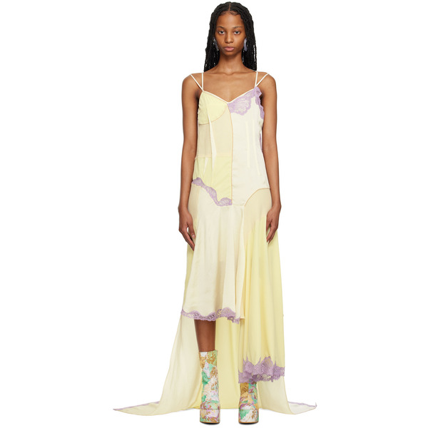  Sportmax Yellow & Beige Donald Maxi Dress 