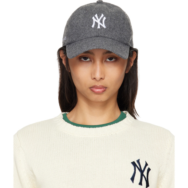  Sporty & Rich Gray '47 Edition Yankees Serif Wool Cap 