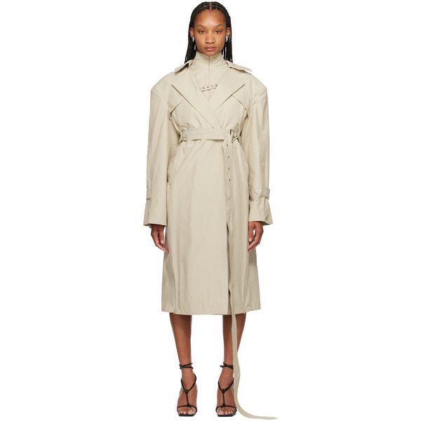  Srvc Beige Oren Trench Coat & Tank Top Set 