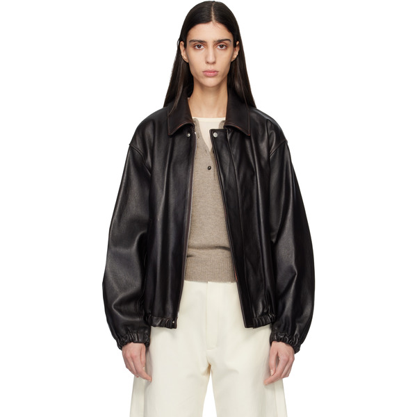  Ssstein Black Sheep Leather Zip Short Jacket 