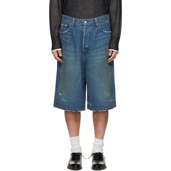  Ssstein Blue Baggy Denim Shorts 