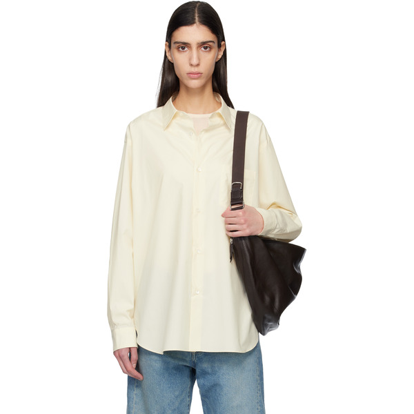  Ssstein Yellow Suvin Cotton Oversized Regular Collar Shirt 