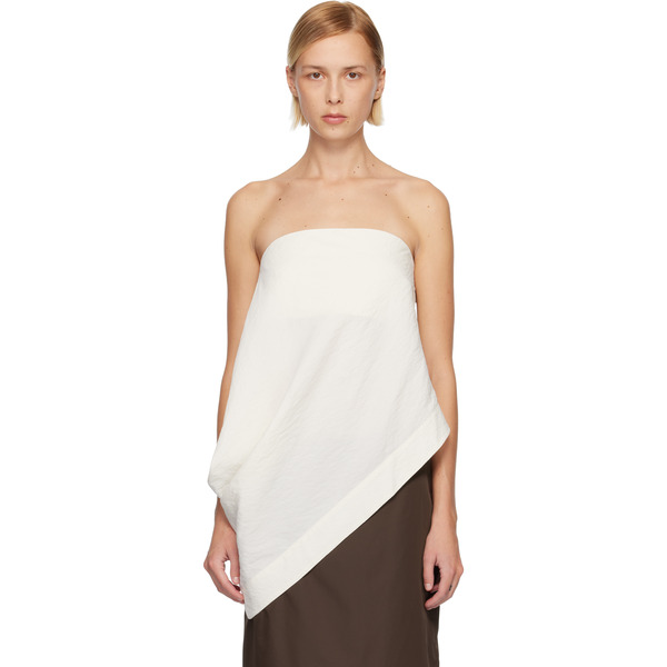  St. Agni Off-white Cloud Asymm Drape Top 