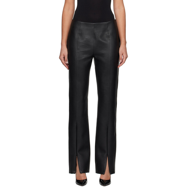  Stand Studio Black Nicolette Faux-leather Pants 