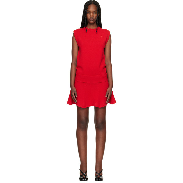  Stefan Cooke Red Knitted Tank Minidress 