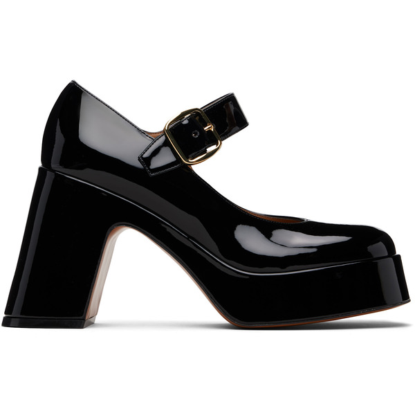  Stella Mccartney Black Patent Mary Jane Heels 