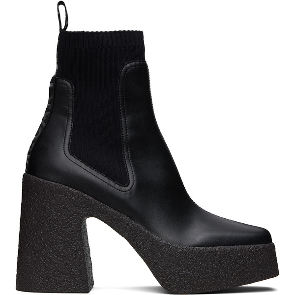  Stella Mccartney Black Skyla Heeled Sock Chelsea Boots 