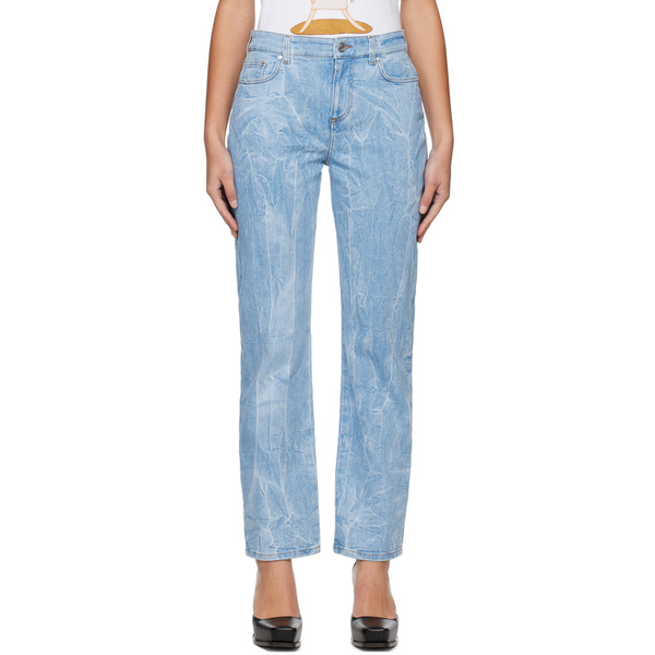  Stella Mccartney Blue Crinkle Wash Jeans 